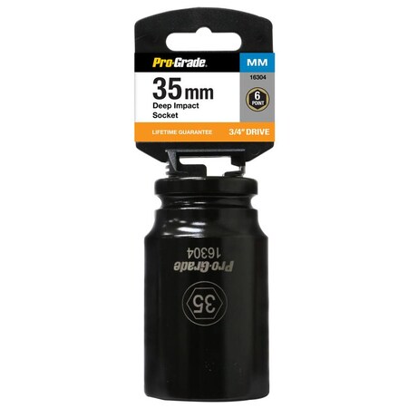 Pro-Grade Tools 3/4" Dr. 6 Pt. 35Mm Deep Impact Socket 16304